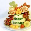ケーキに代わる、フルーツケーキとしてオーダーフルーツカービング　たくさんのフルーツでお誕生日をお祝い　サプライズプレゼントです